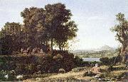 Landschaft mit Apollo, den Musen und einem Flubgott, Claude Lorrain